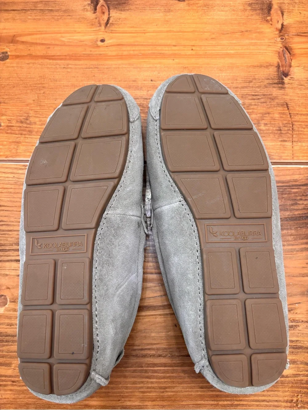 Koolaburra by UGG Men's Suede Moccasin Slippers in Taupe with Plush Lining